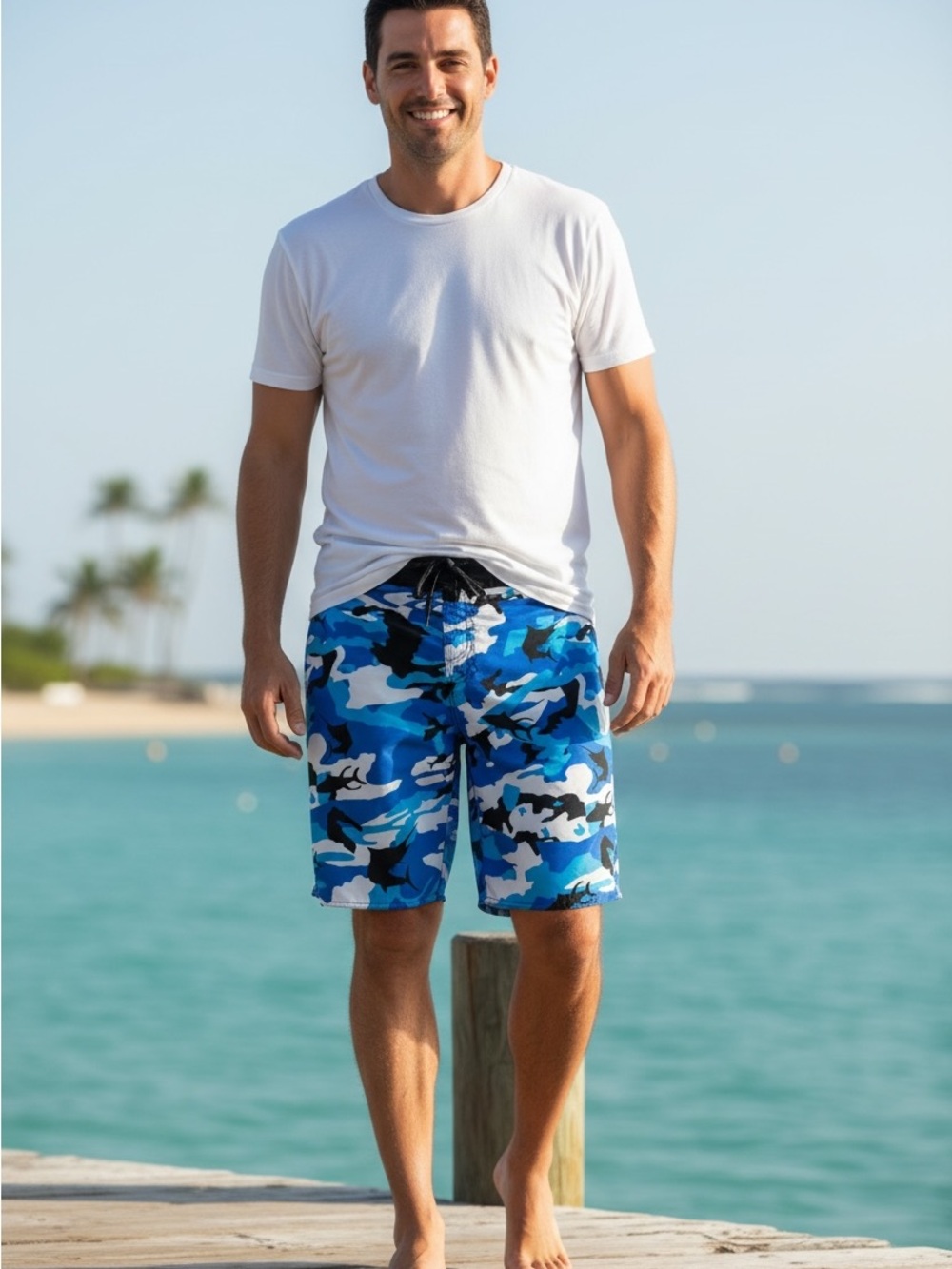 Pelagic Blue Camo Board Shorts Size 40